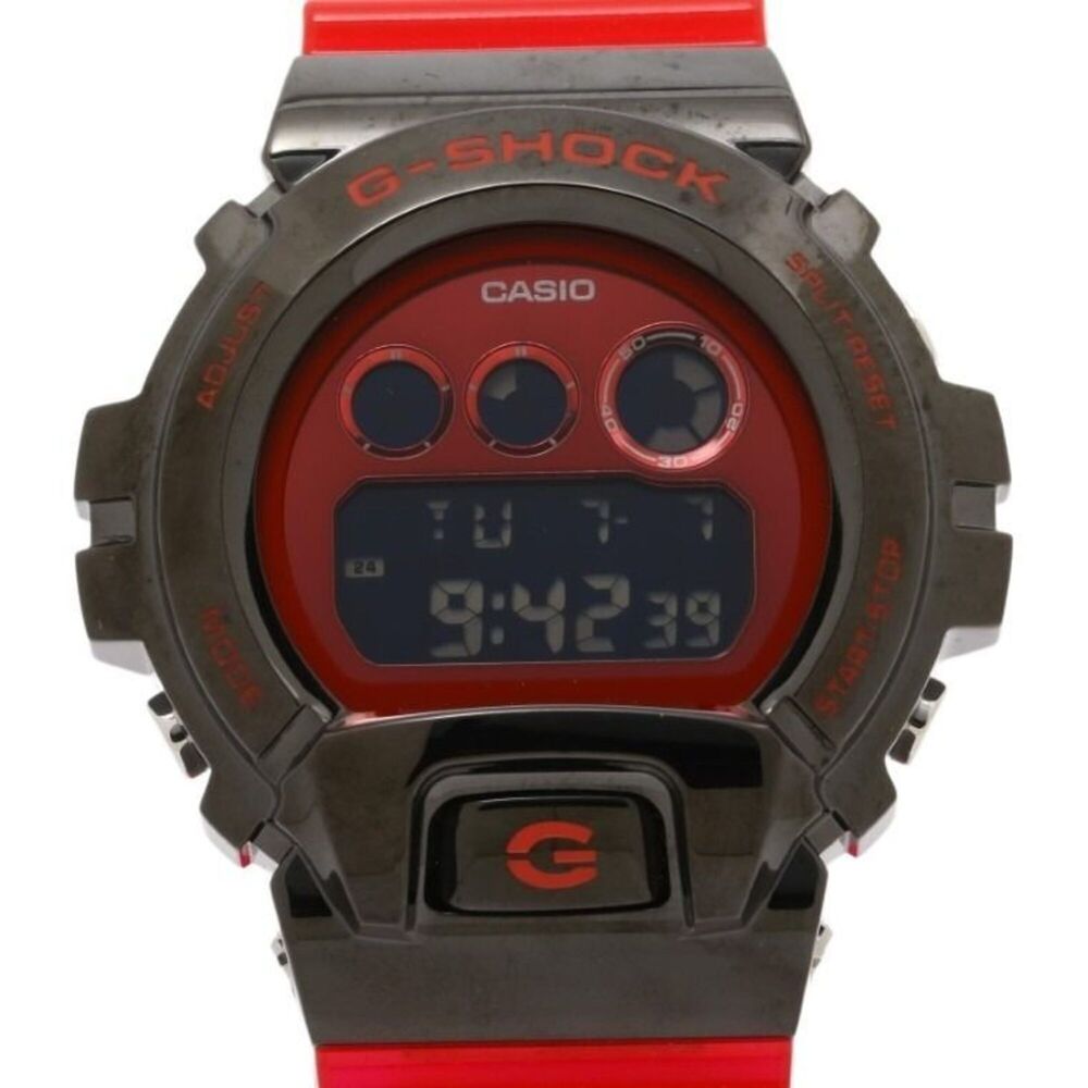 CASIO G-SHOCK DIGITAL 6900 SERIES GM-6900B-4JF Watch, Red/Black, Stainless St...